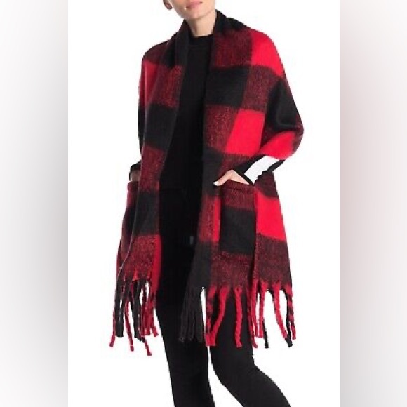 STEVE MADDEN oversized buffalo check SCARF SHAWL - Picture 1 of 5